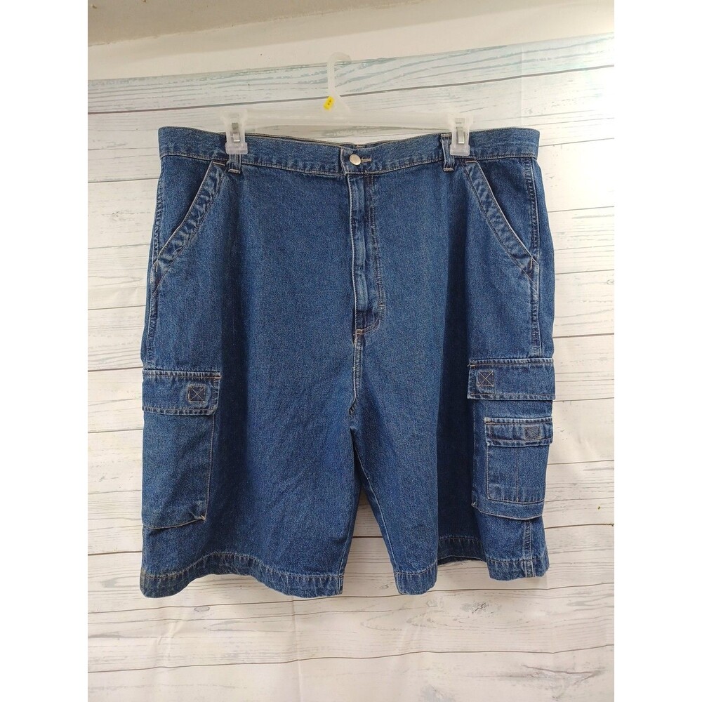 Wrangler Carpenter Blue Denim Baggy Jeans Short Sz 42 - Y2K